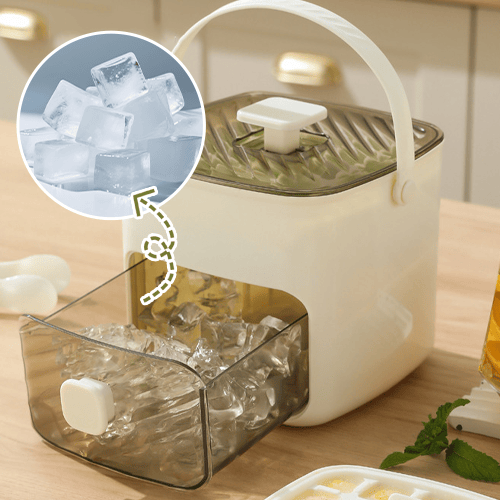 Handled Press-Type Ice Cube Tray (Double-Layer)