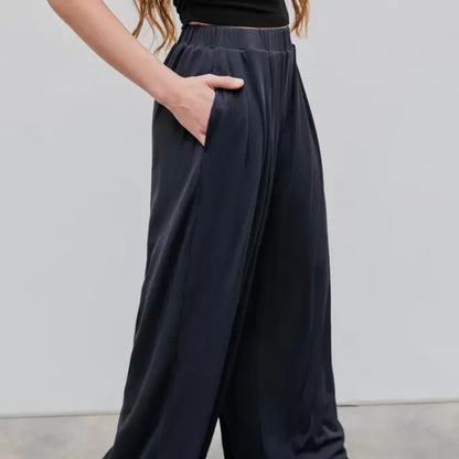 🔥LAST DAY SALE- ONLY $17.99!!⚡80K+ SOLD!💝Women's High Elastic Wide Leg Pants with Pocket